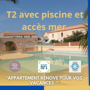 T2 with swimming pool and sea accessair cooled